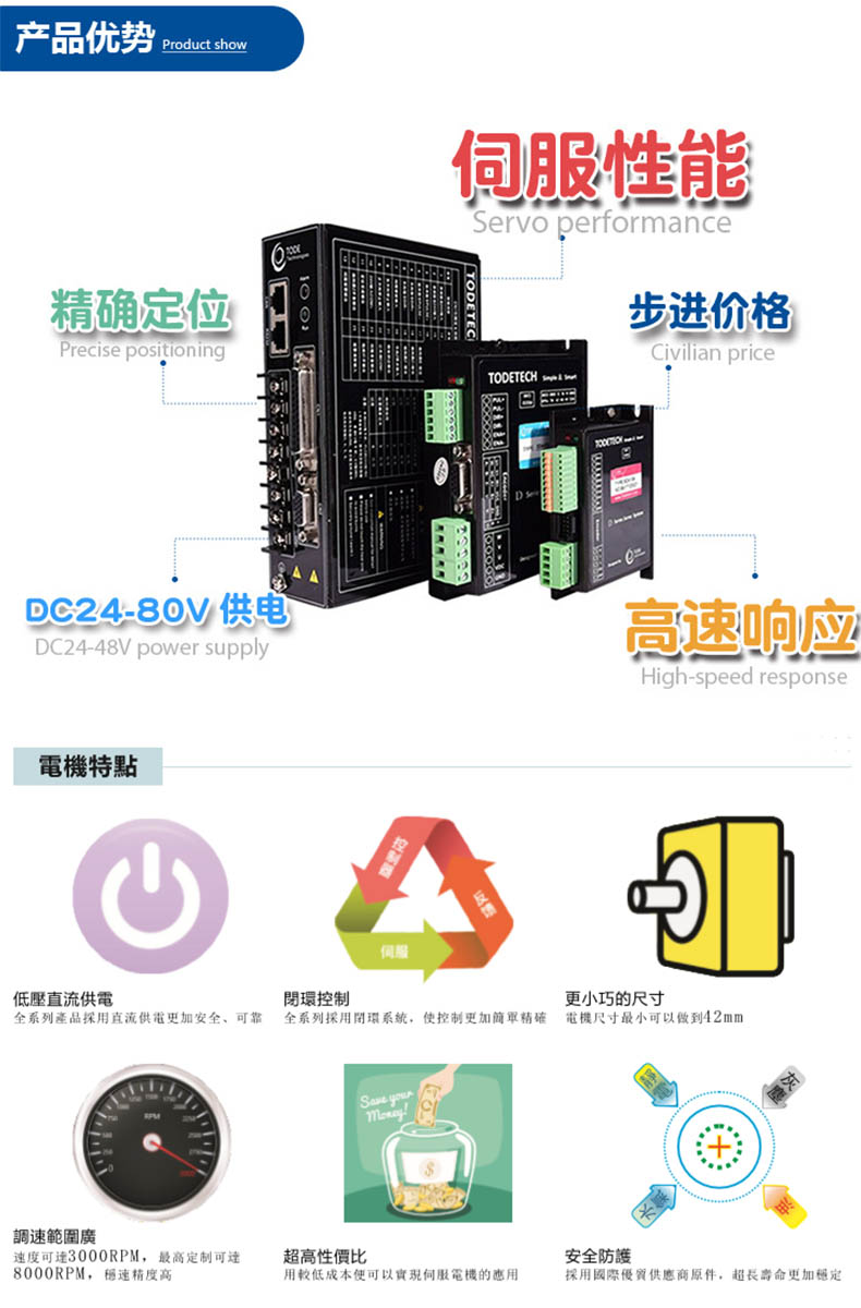 低壓直流伺服電機產(chǎn)品優(yōu)勢與特點