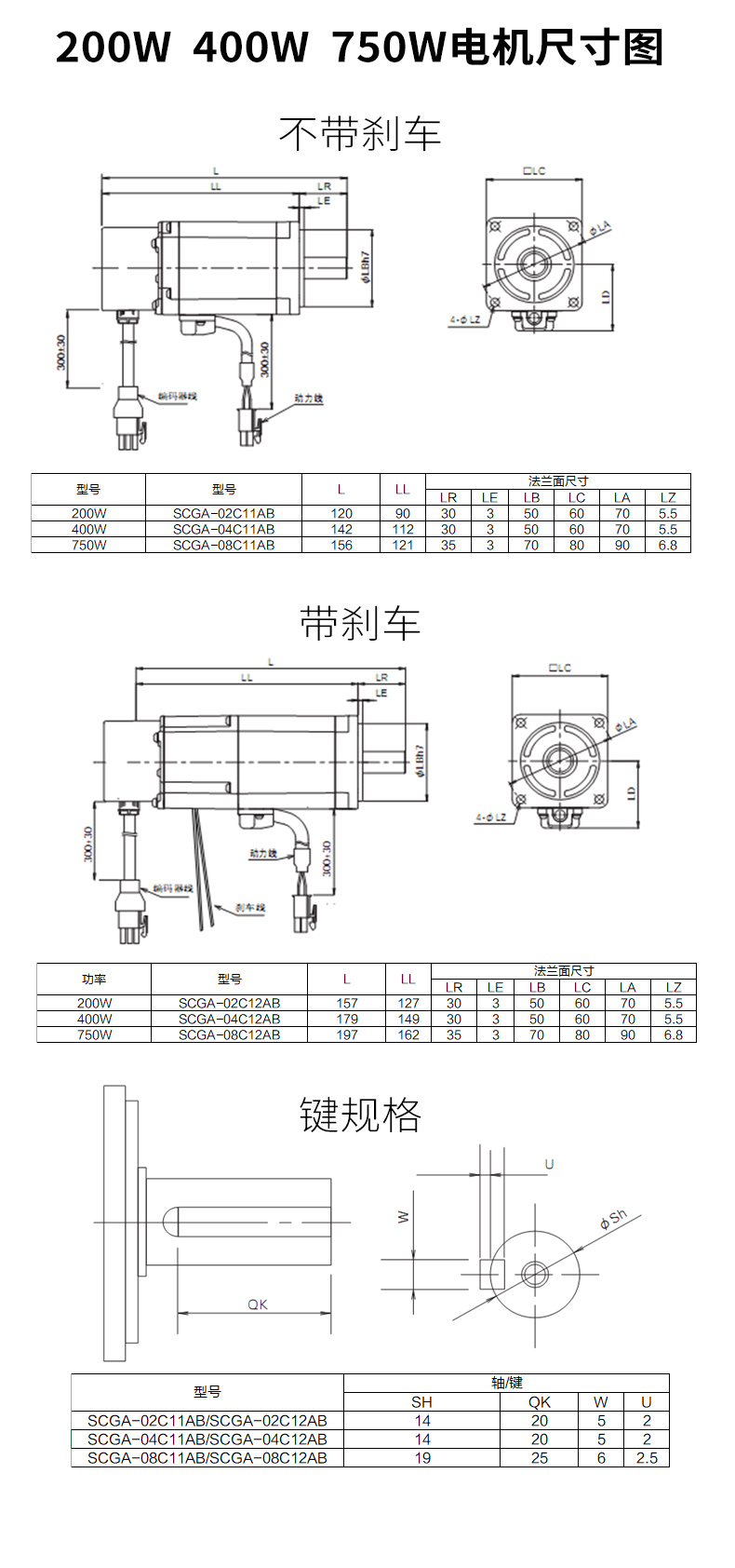 拓達(dá)伺服電機(jī)尺寸圖